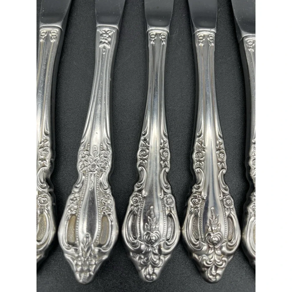 Dinner knife Set Brahms Stainless Distinction Plus By Oneida Silver 5 Pieces